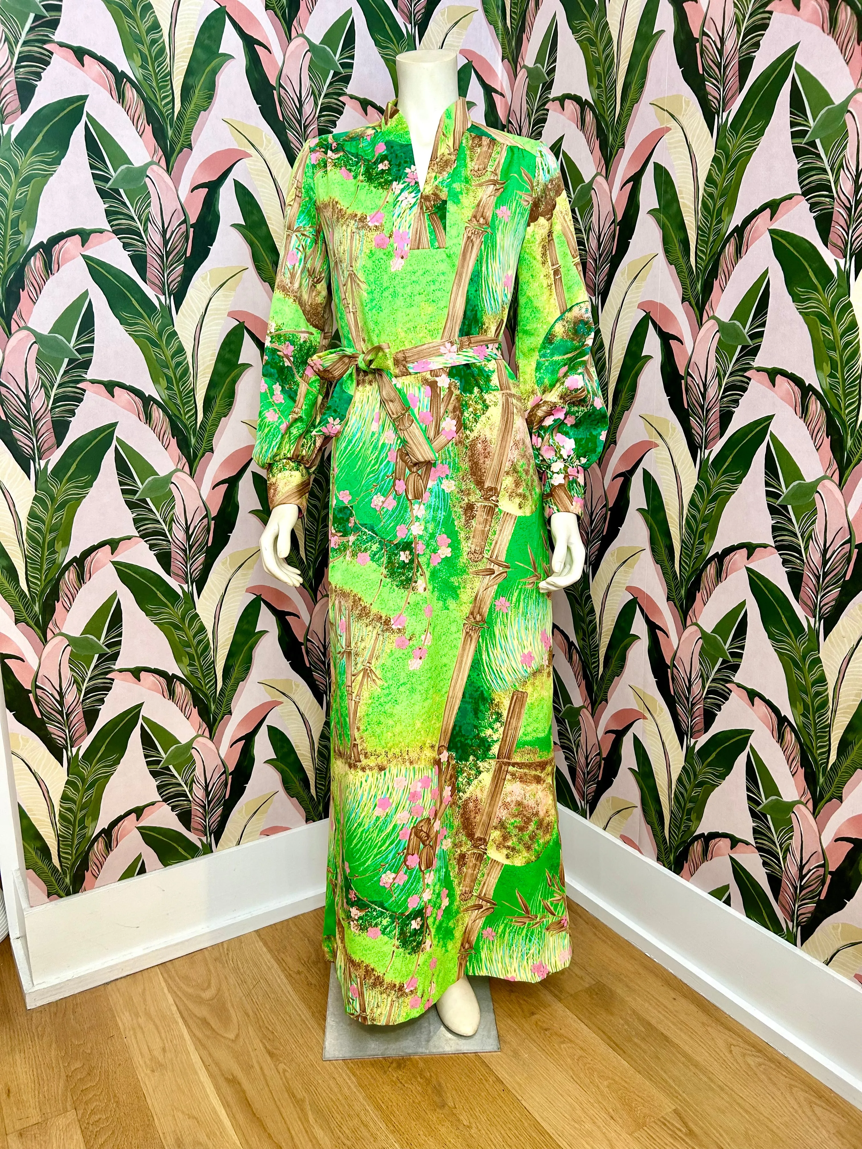 1970s Tori Richard Bamboo Tiki Dress