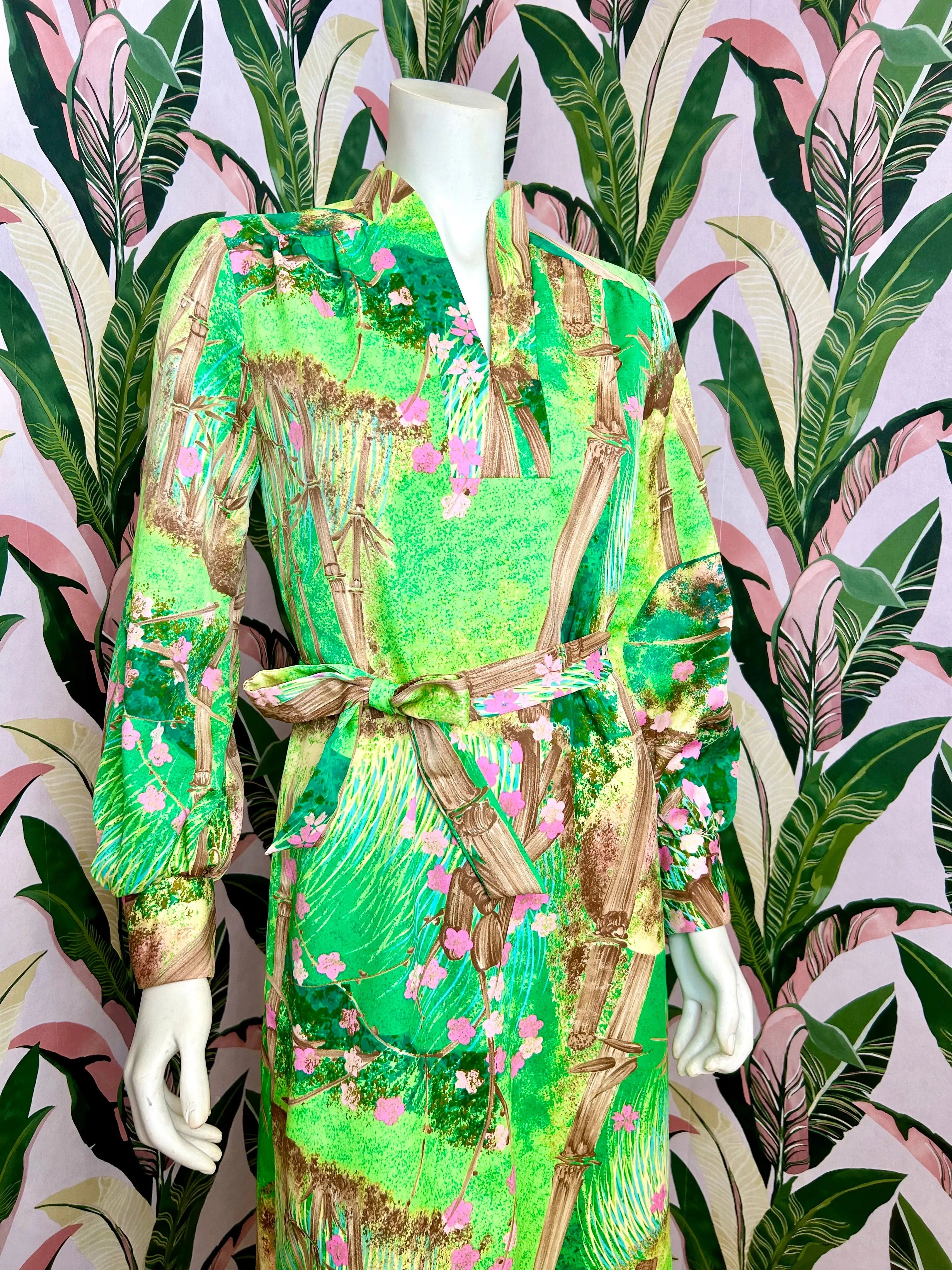 1970s Tori Richard Bamboo Tiki Dress