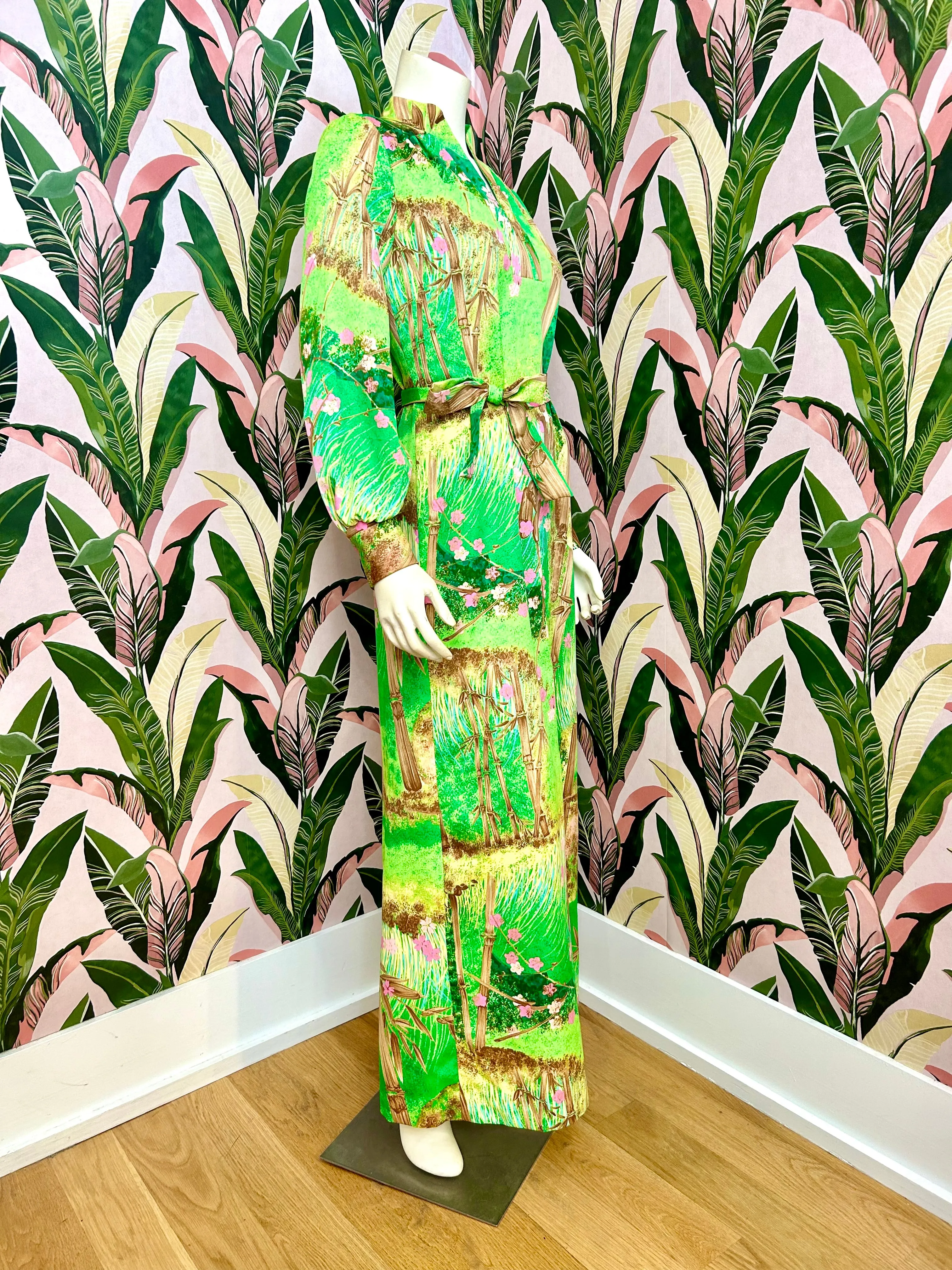 1970s Tori Richard Bamboo Tiki Dress
