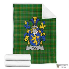 Agar Irish Clan Tartan Blanket with Coat of Arms