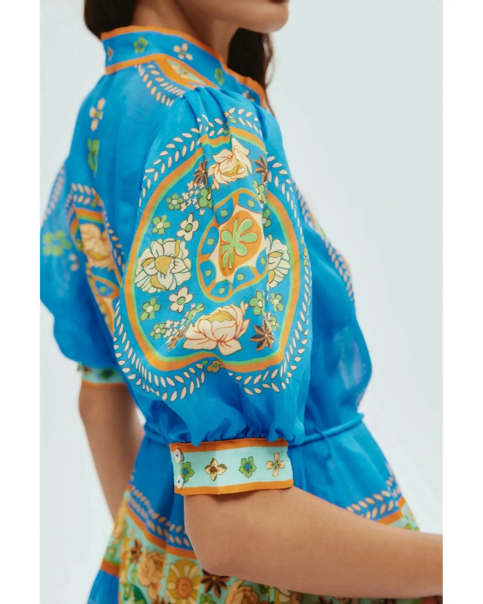 Alémais Linda Tiered Midi Dress Multi Size AU 10