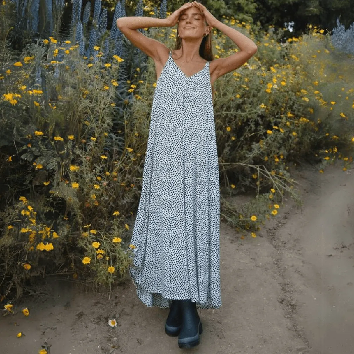 Amari Double V-Neck Summer Maxi Dress Made in USA