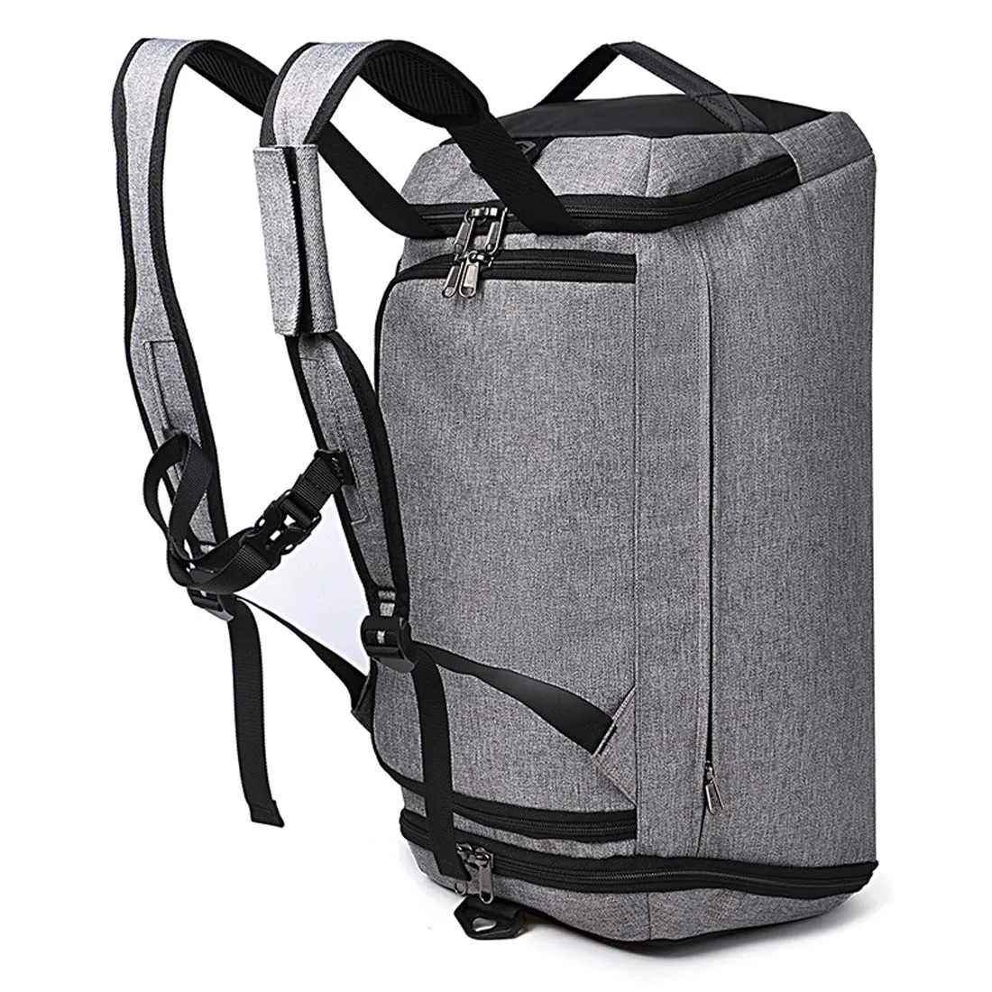 BANGE Large Capacity Polyester Travel Duffle Bag with Shoe Compartment (Grey)