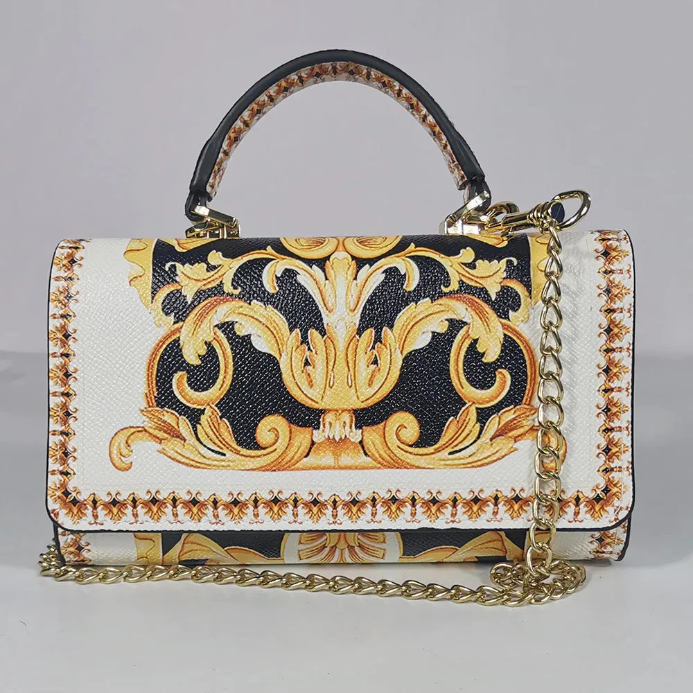 Beautiful Grecian Blue & White Porcelain Print Purse