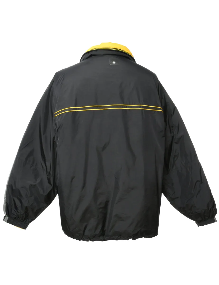 Black & Yellow Puffer Jacket - L