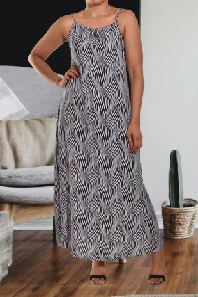Black Spiral  Strappy Dress