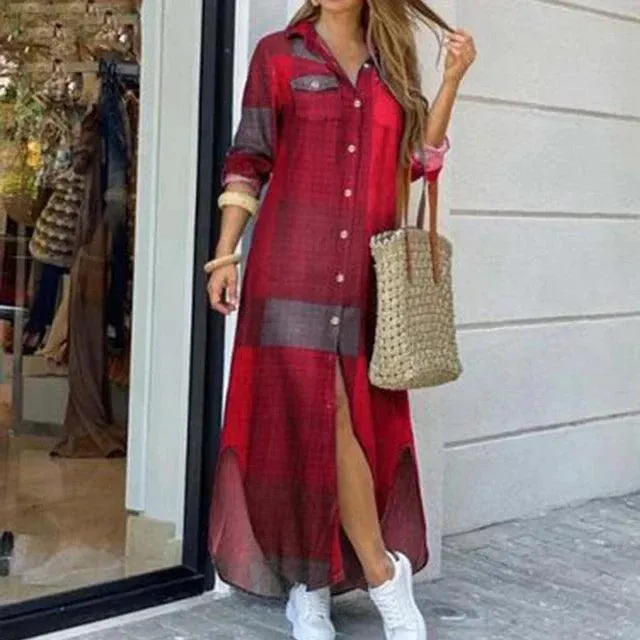 Boho Printed Maxi Dress: Stylish Women's Fashion for Spring & Autumn