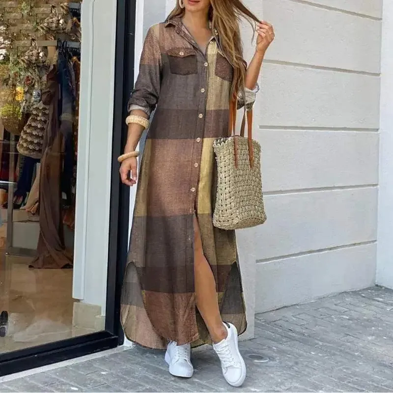Boho Printed Maxi Dress: Stylish Women's Fashion for Spring & Autumn