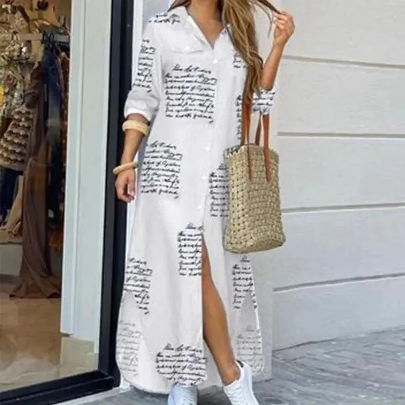 Boho Printed Maxi Dress: Stylish Women's Fashion for Spring & Autumn