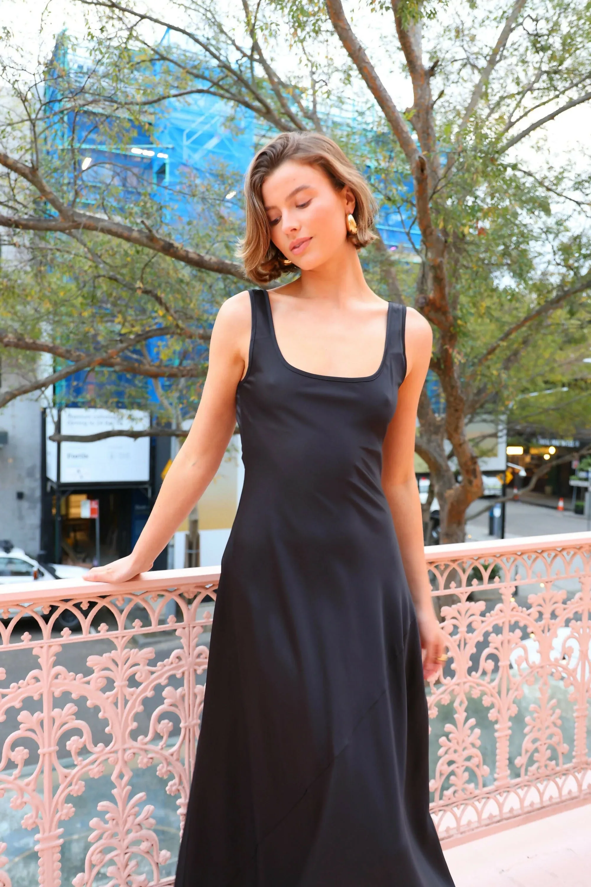 By Nicola Beneath The Stars Bias Cut Slip Dress
