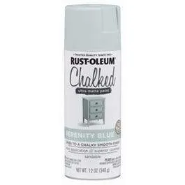 Chalked 1-Coat Spray Paint, Ultra Matte Serenity Blue, 12-oz.