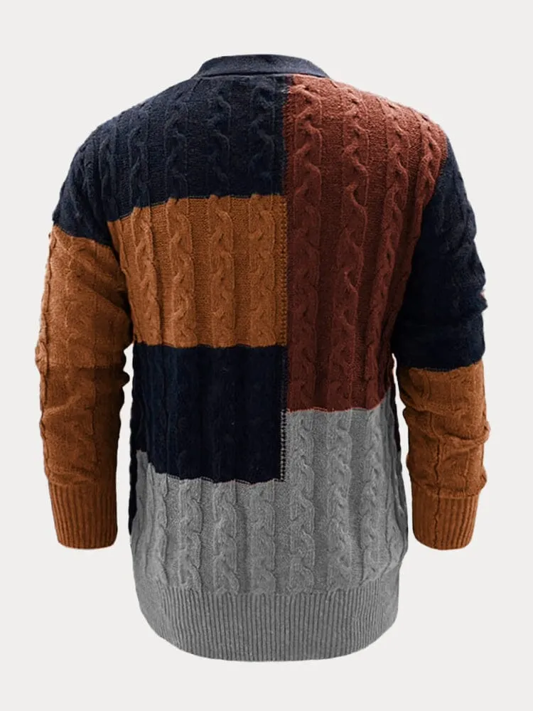 Color Block Sweater Coat