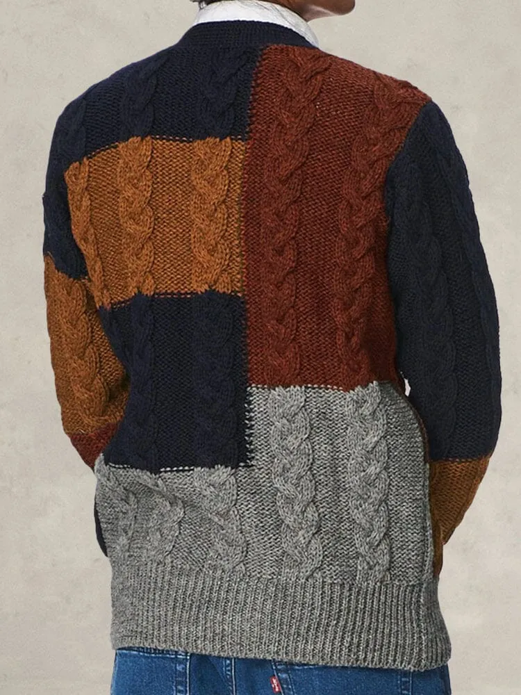 Color Block Sweater Coat