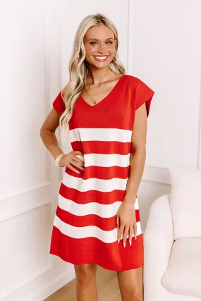 Country Club Ready Knit Dress in Red