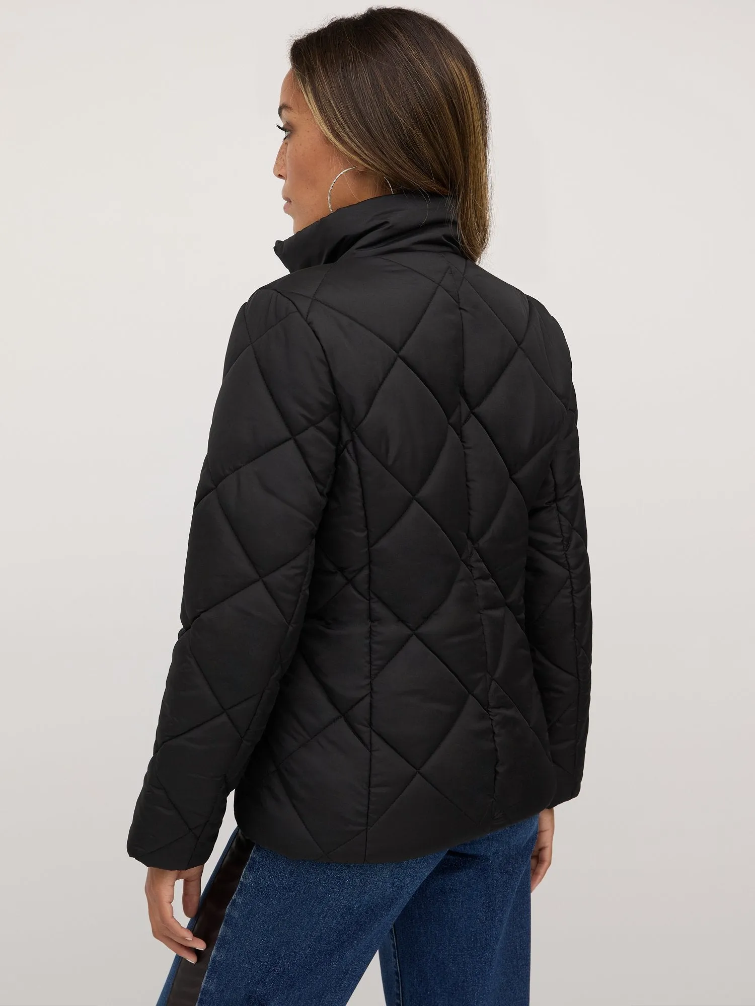 Diamond-Quilted Puffer Jacket