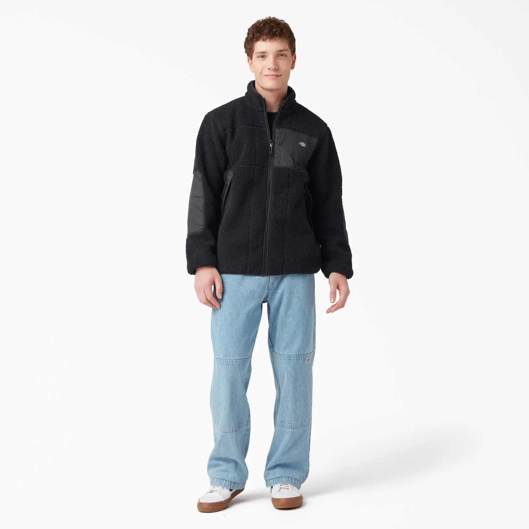 Dickies Men's Red Chute Fleece Jacket Black TJE06BKX