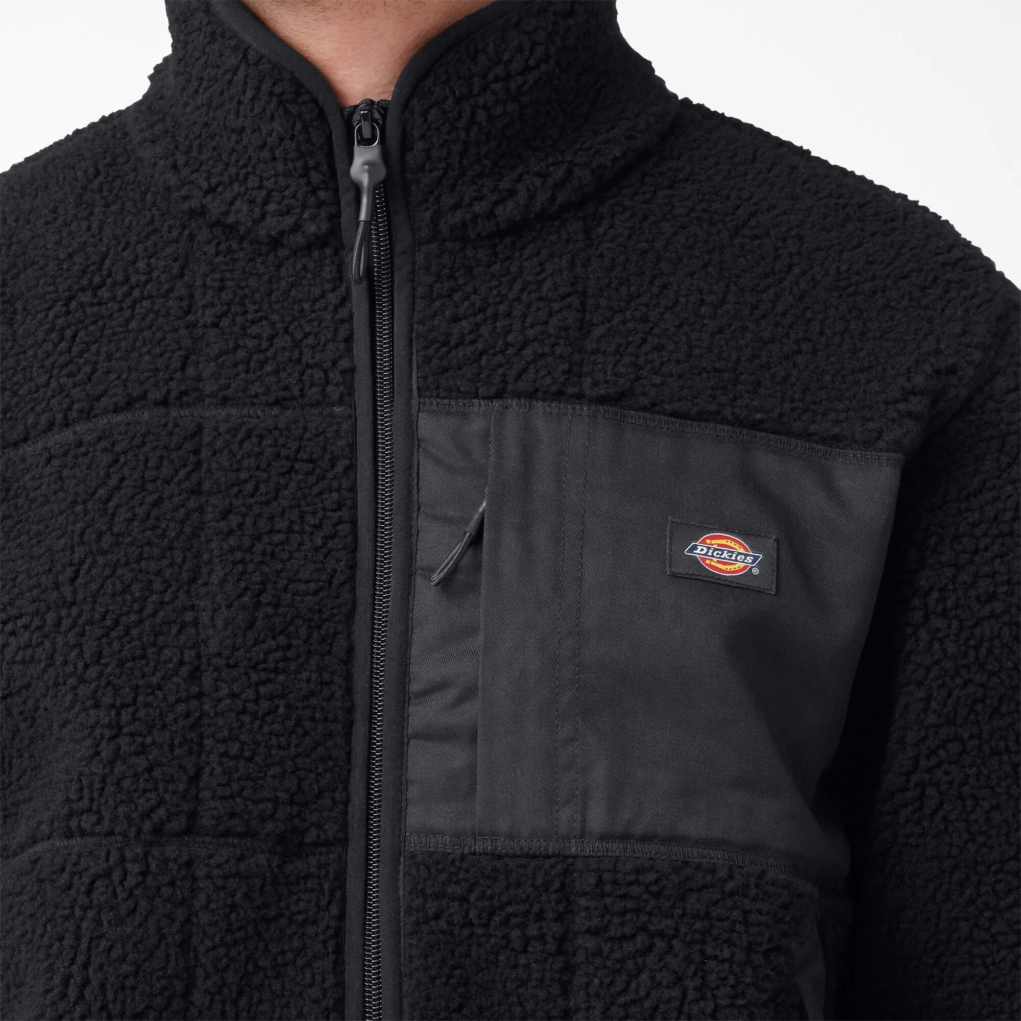 Dickies Men's Red Chute Fleece Jacket Black TJE06BKX