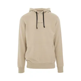 Double Print Logo Hoodie in Off Tan