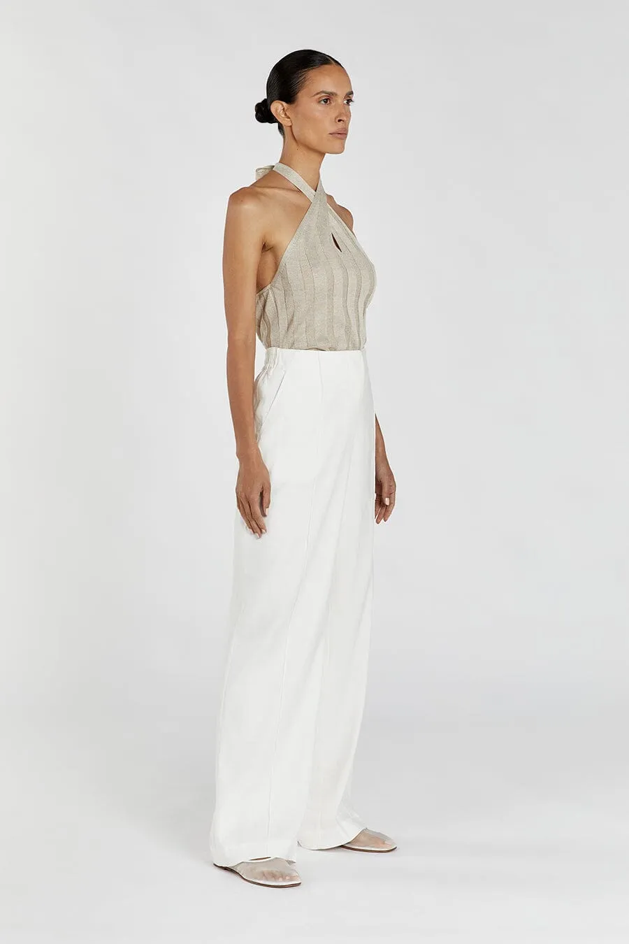 EVERLY NATURAL TWIST KNIT TOP
