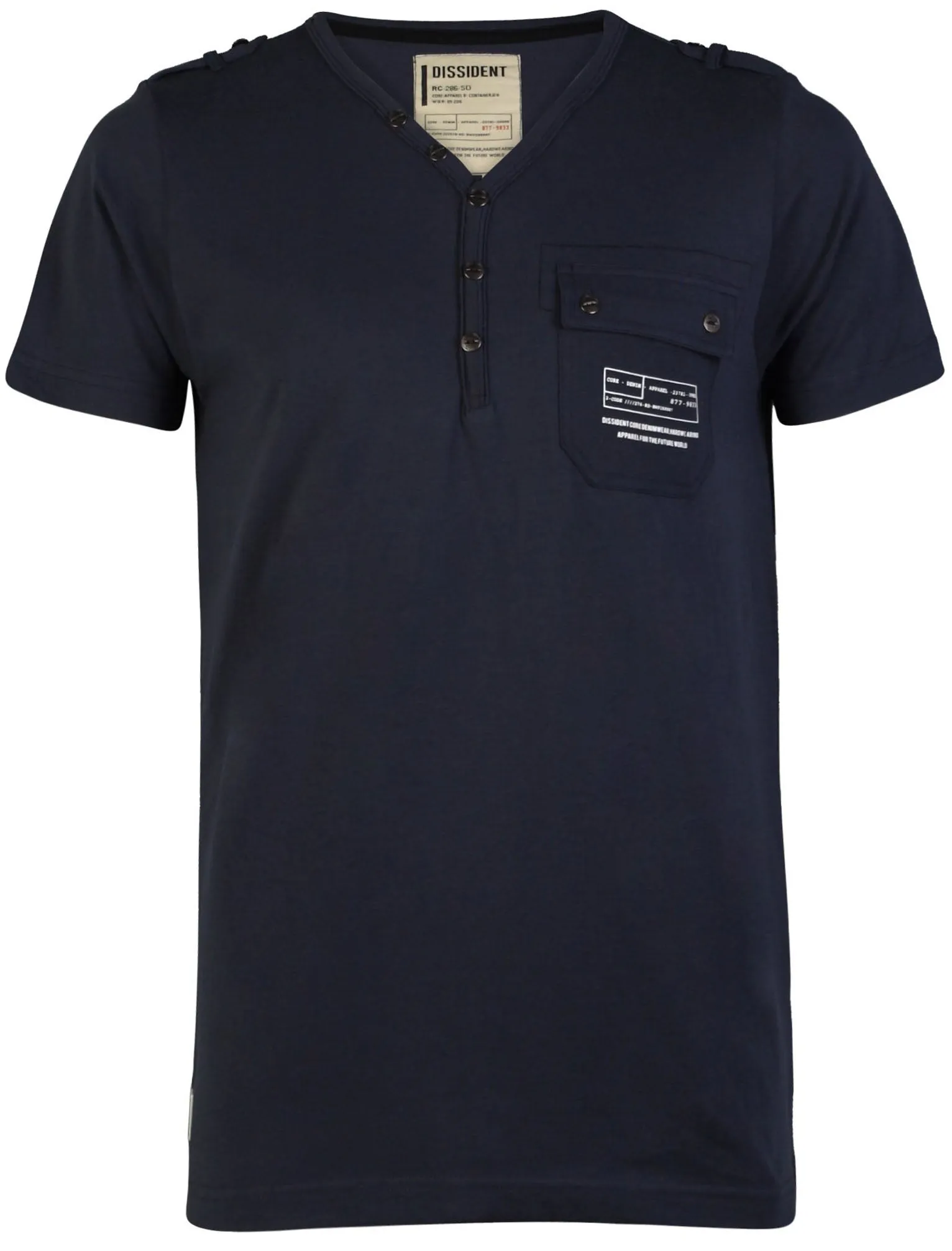 Fender Henley T-Shirt In Midnight Blue - Dissident