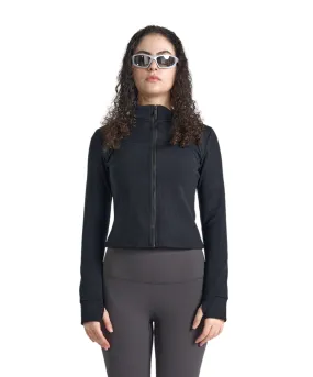 FlexEase Velvet Cropped Full-Zip Jacket
