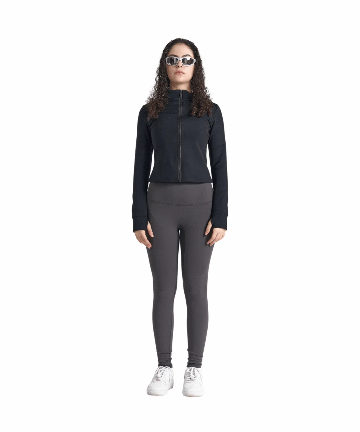 FlexEase Velvet Cropped Full-Zip Jacket