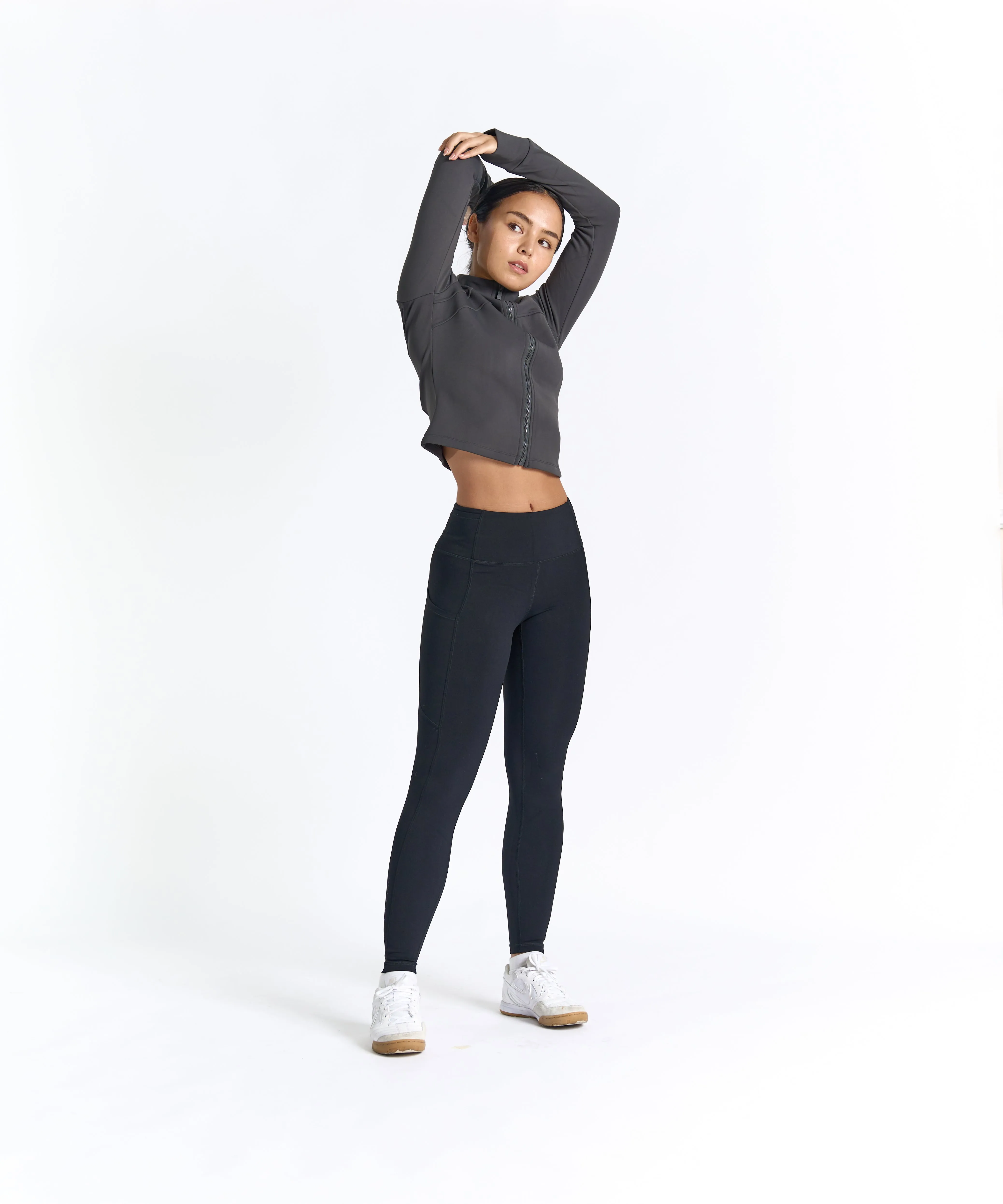 FlexEase Velvet Cropped Full-Zip Jacket