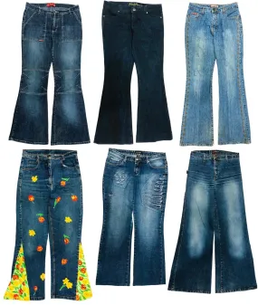 Frenzy: Vintage Y2K Denim Flared Jeans 🌸👖(S-197)
