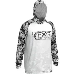FXR  Mens White Camo White Derby Air UPF Pullover Hoodie Hoody Sunshield