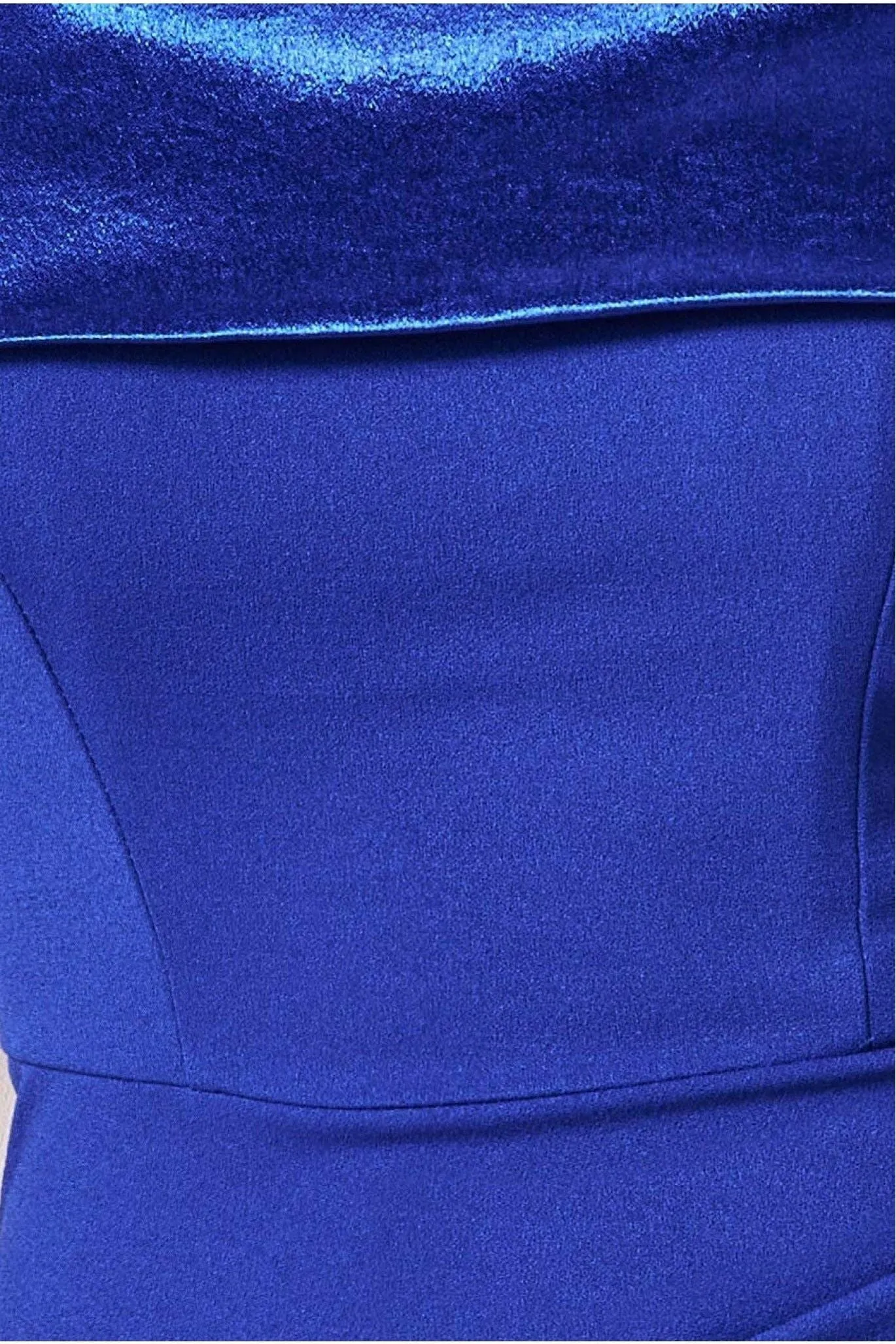 Goddiva Satin Band Bandeau Maxi Dress - Royal Blue