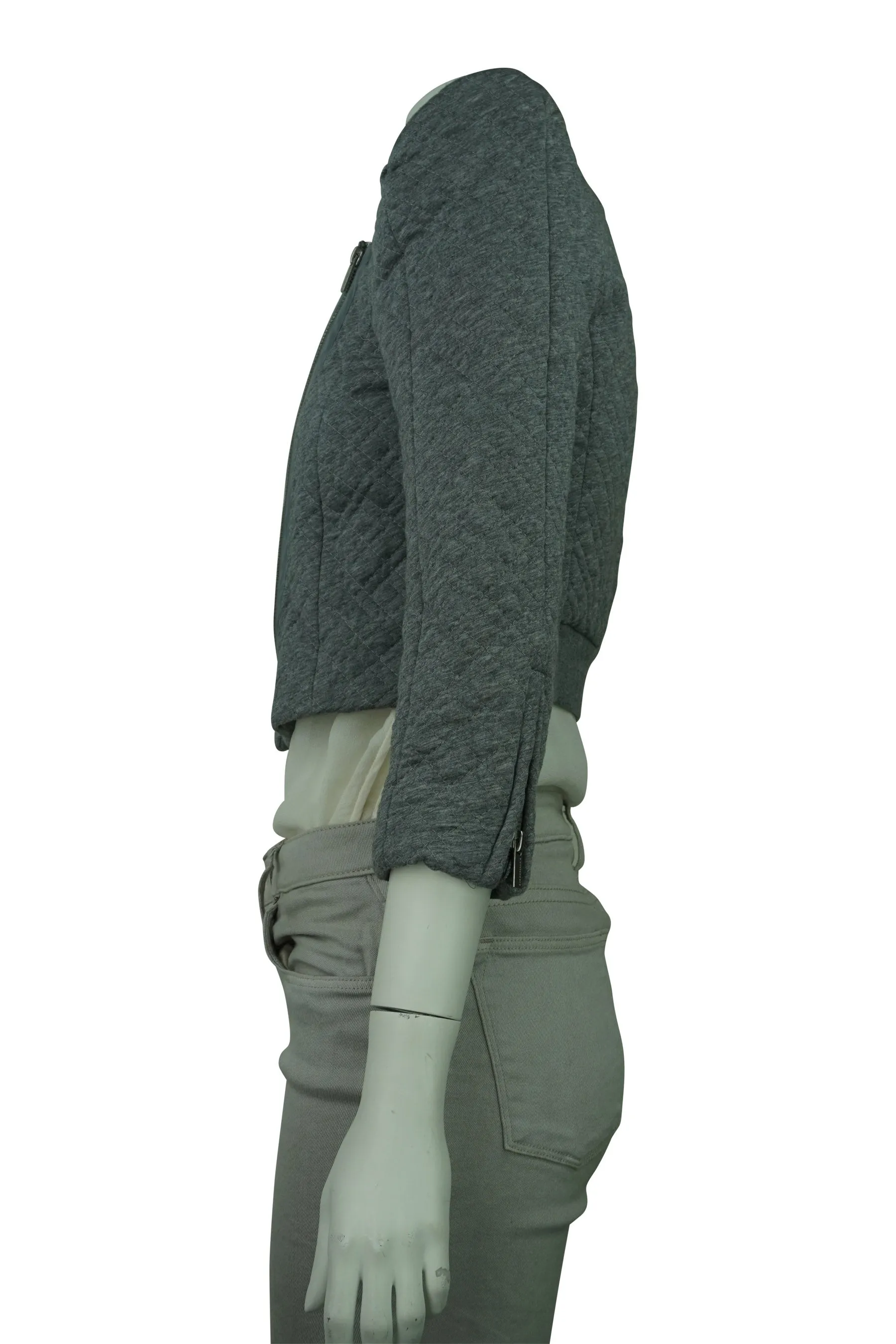 Grey Cropped Asymetric Jacket