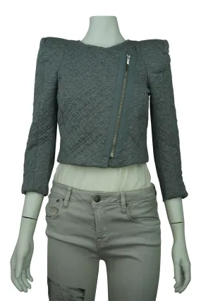 Grey Cropped Asymetric Jacket