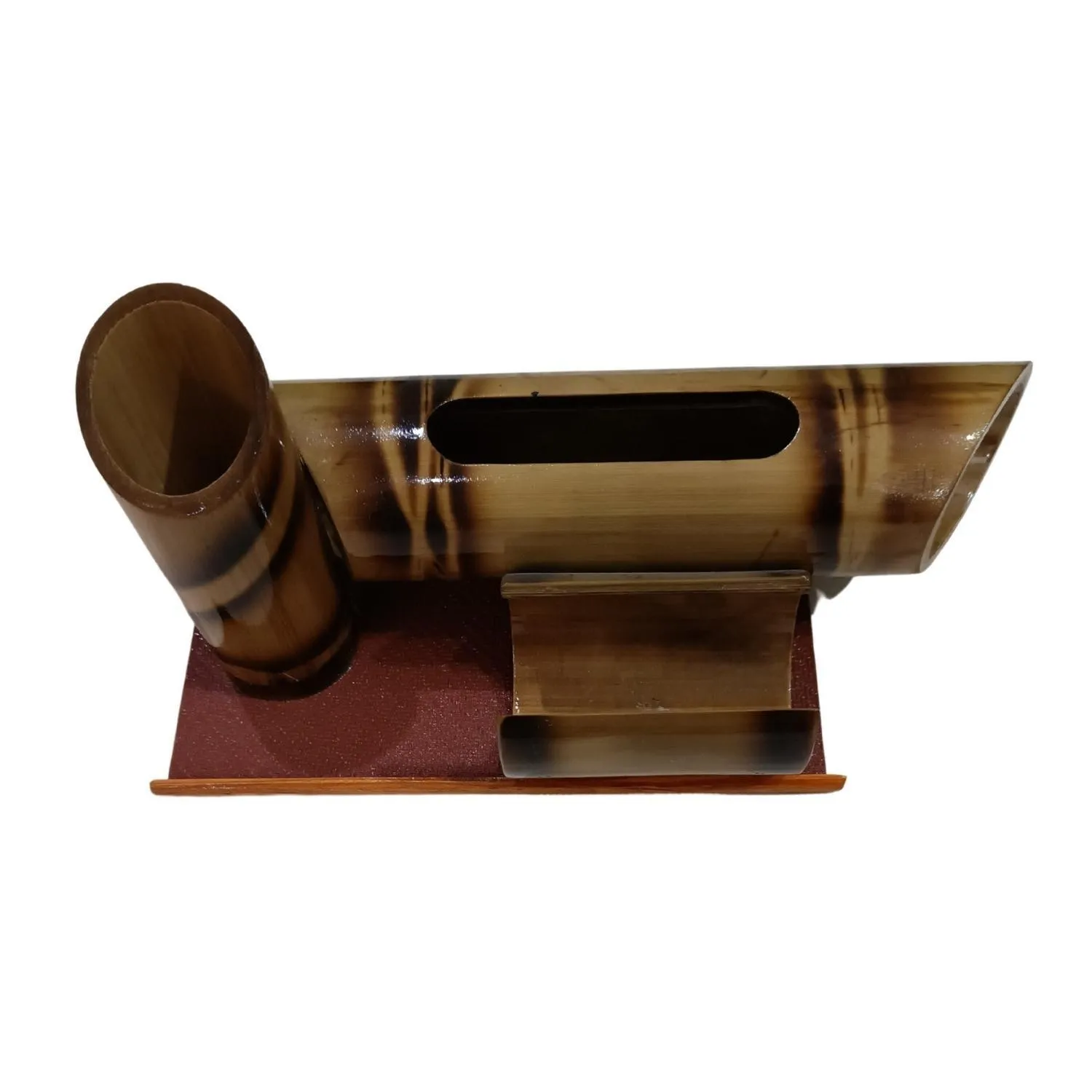 Handicraft Bamboo pen stand with Cardholder and Speaker