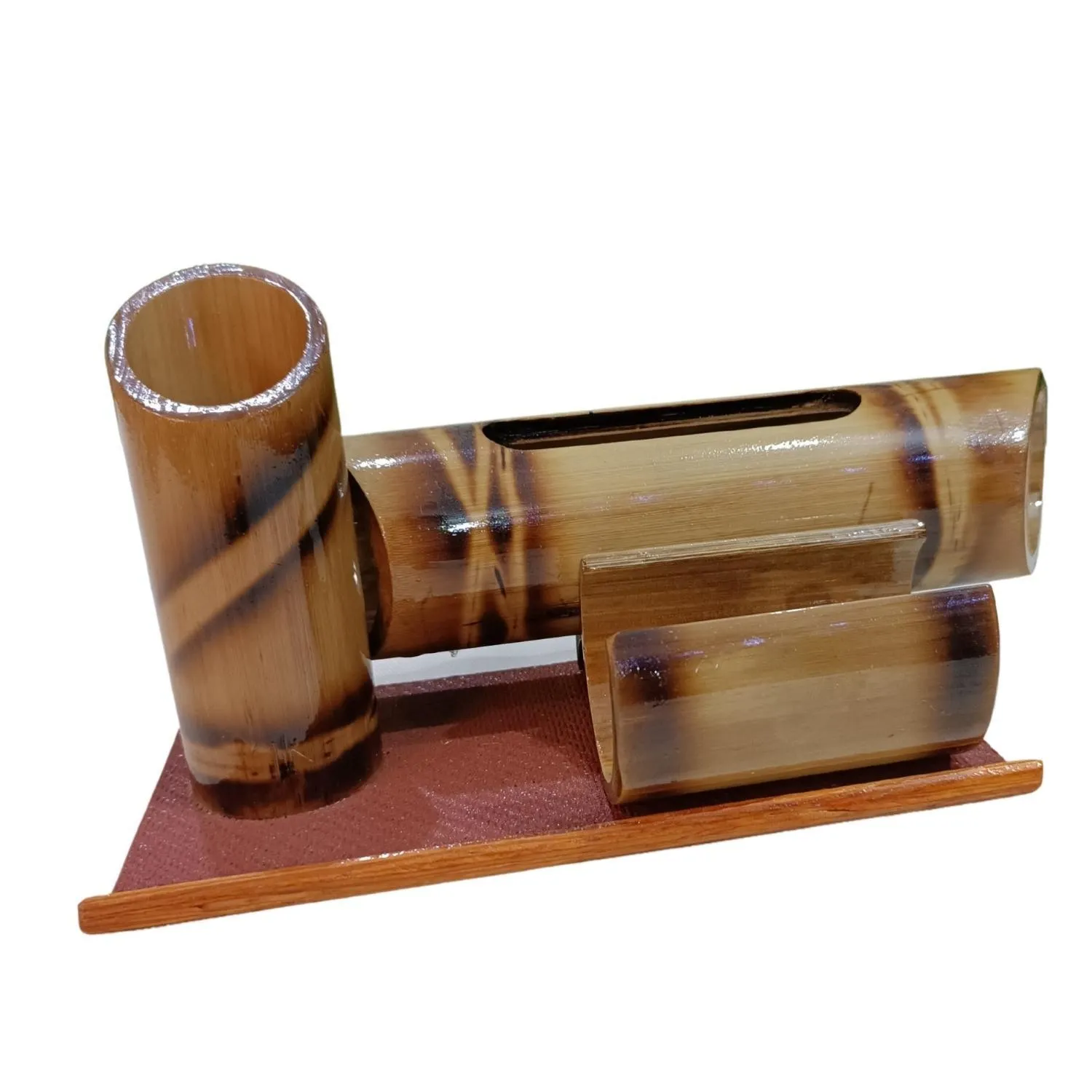 Handicraft Bamboo pen stand with Cardholder and Speaker