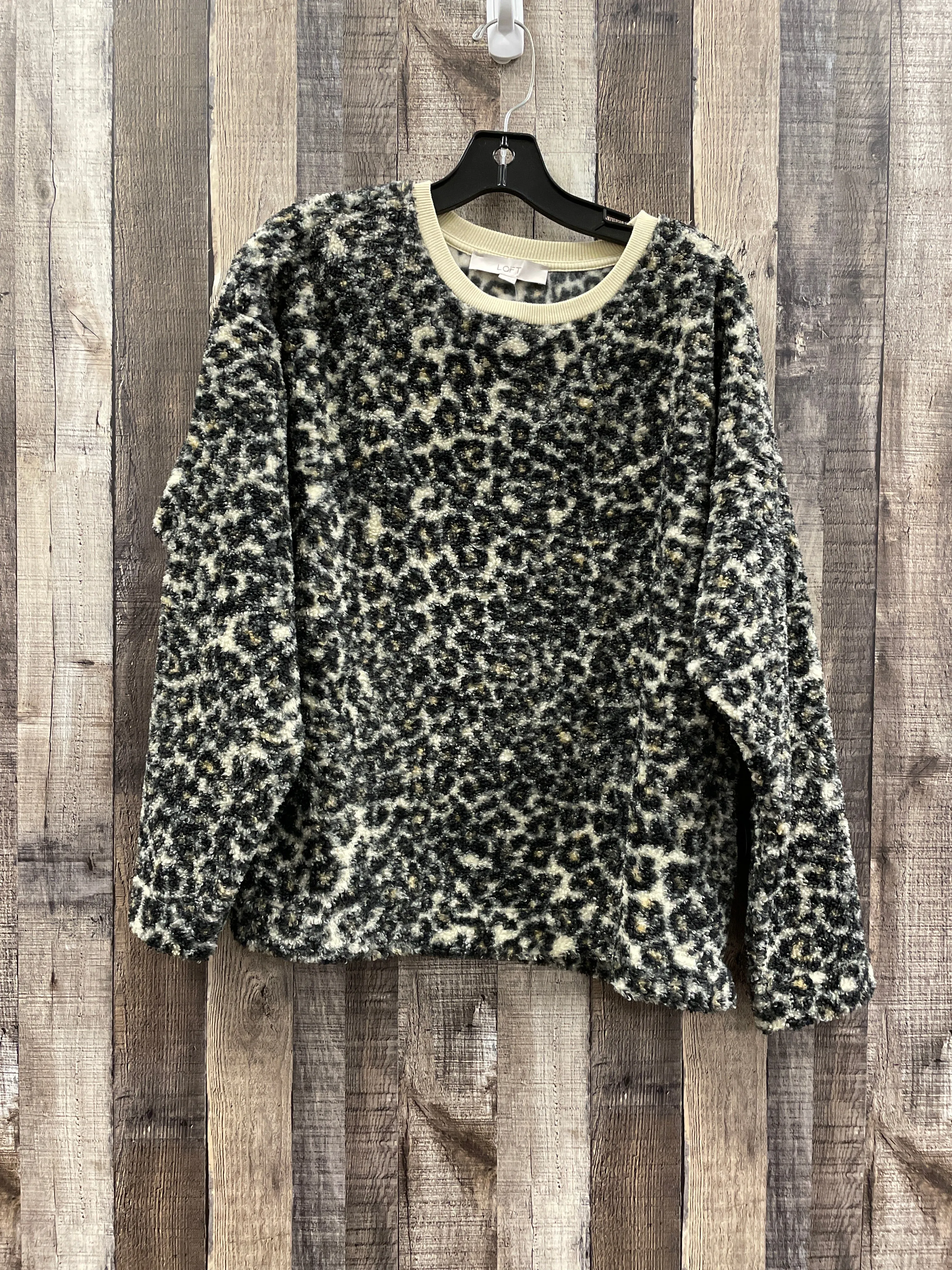Jacket Fleece By Loft In Animal Print, Size: L