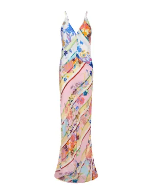 Jardin mix olive crepe maxi dress