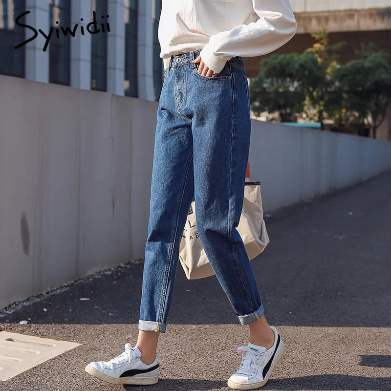 Joskaa High Waisted Jeans for Women Clothes Fall 2024 Denim Joggers Vintage Streetwear  White Black Blue Harem Pants Casual