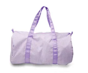 Lavender stripe Seersucker Duffle bag for monograming