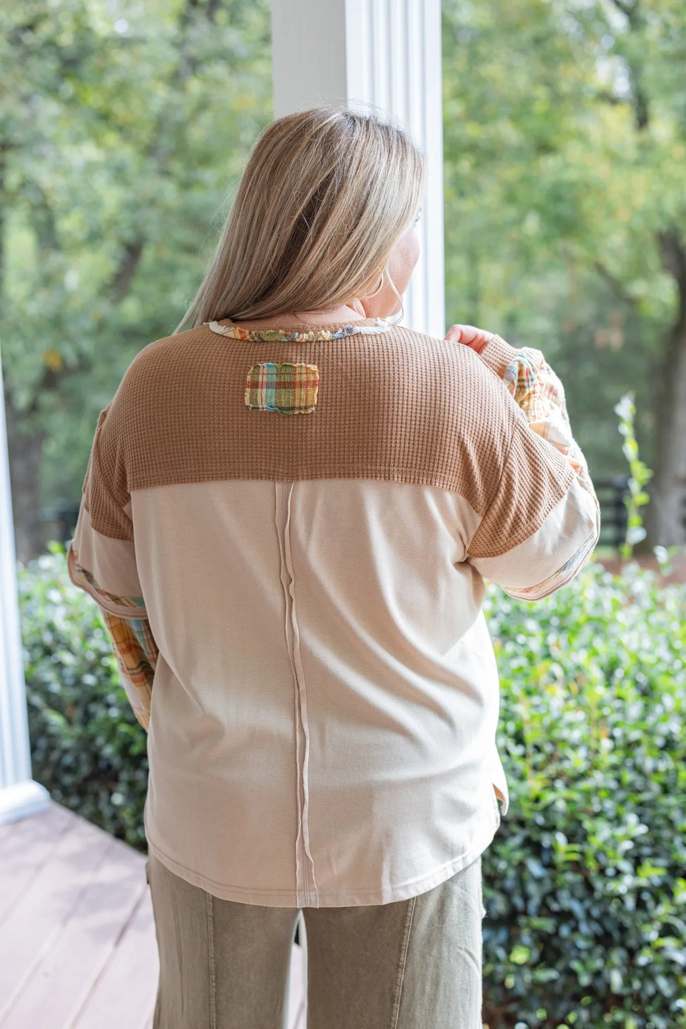 Little Details Khaki Knit Top