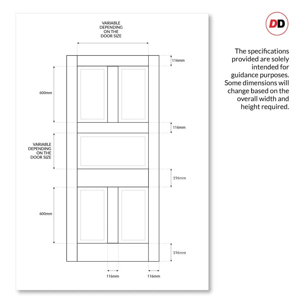 Made to Measure External Arran Front Door - 45mm Thick - Six Colour Options