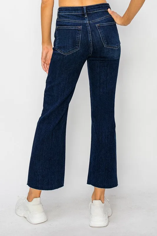 Mid Rise Leg Ankle Flare Jeans