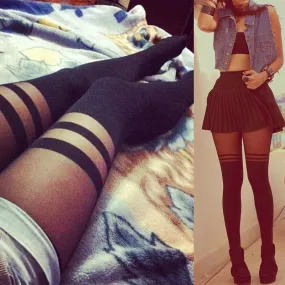 Mock knee high fashion stocking
