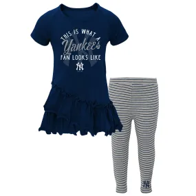 New York Yankees Girl Ruffled Tee Dress