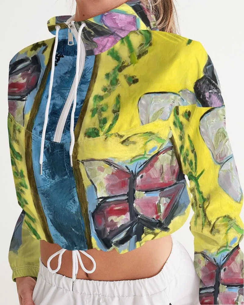 Papillons Women's Cropped Windbreaker