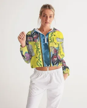 Papillons Women's Cropped Windbreaker