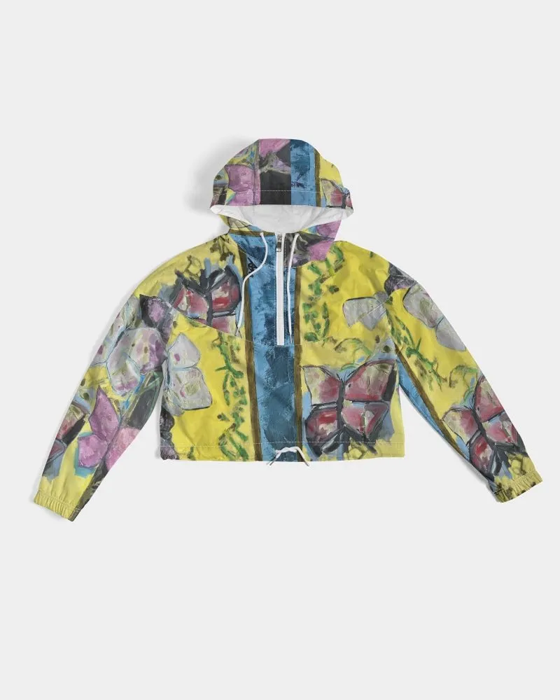 Papillons Women's Cropped Windbreaker