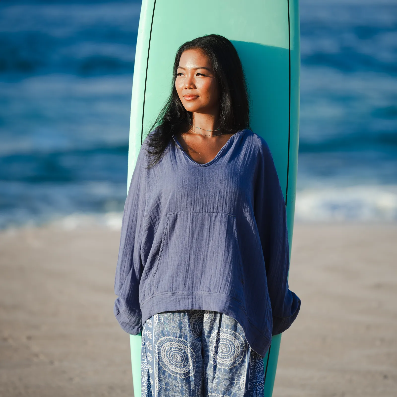 Periwinkle Baja Pullover