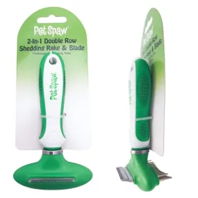 Pet Spaw 2 in 1 Double Row Shedding Rake & Blade