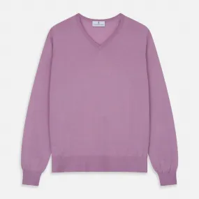 Pink Merino Kennedy V-Neck Jumper