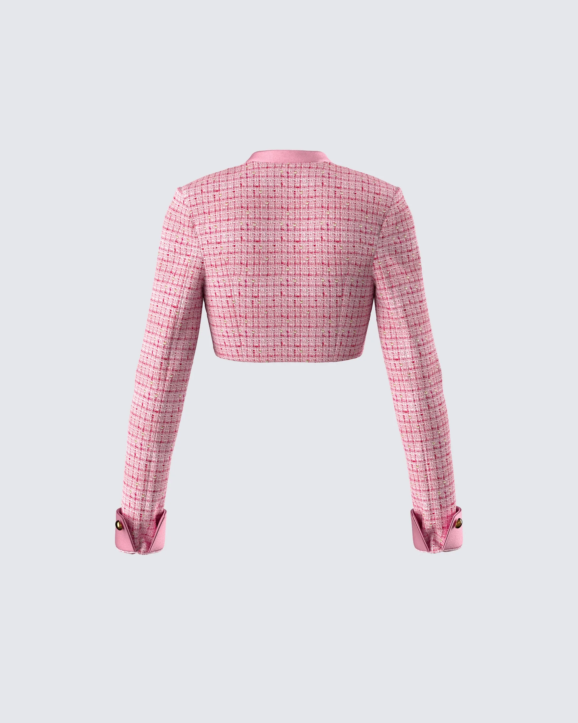 Pippa Pink Tweed Cropped Jacket